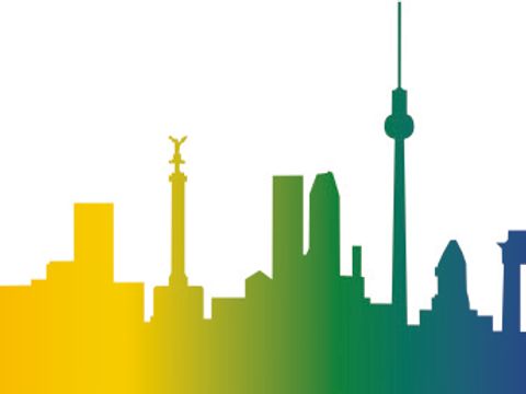 Skyline Berlin in Regenbogenfarben