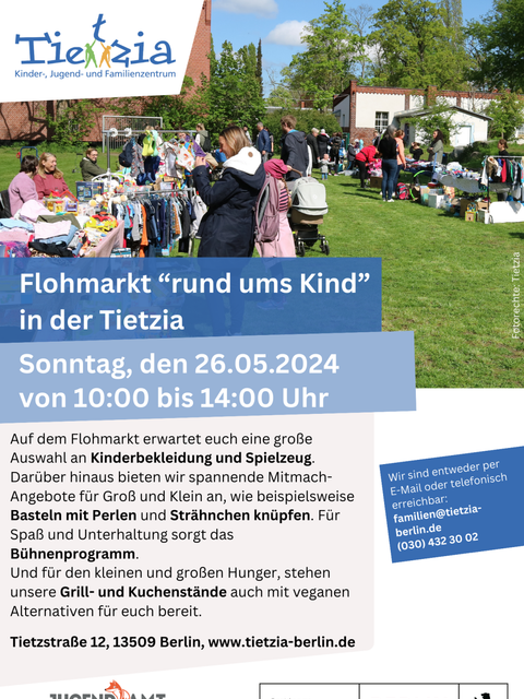 Bildvergrößerung: Kinder-, Jugend- und Familienzentrum Tietzia lädt Reinickendorfer Familien zum alljährlichen Flohmarkt ein