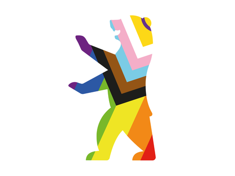 Berliner Bär mit Intersex Progress Pride Flag