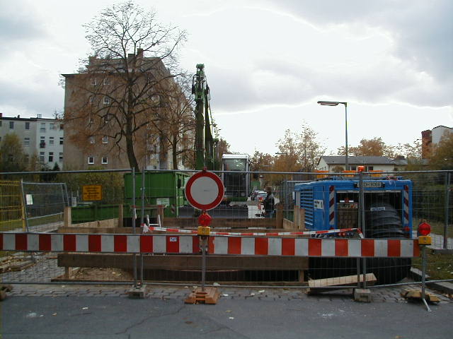 Baustelle der BWB Wallenbergstraße