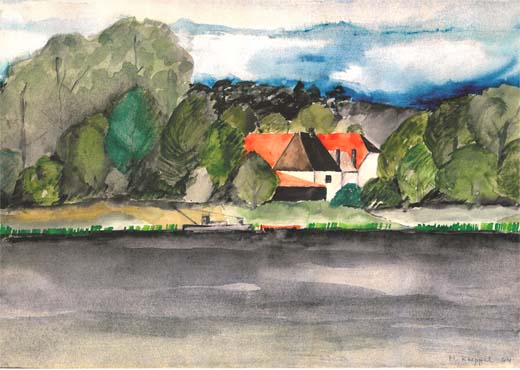 Matthias Koeppel, Landschaft mit See, 1964