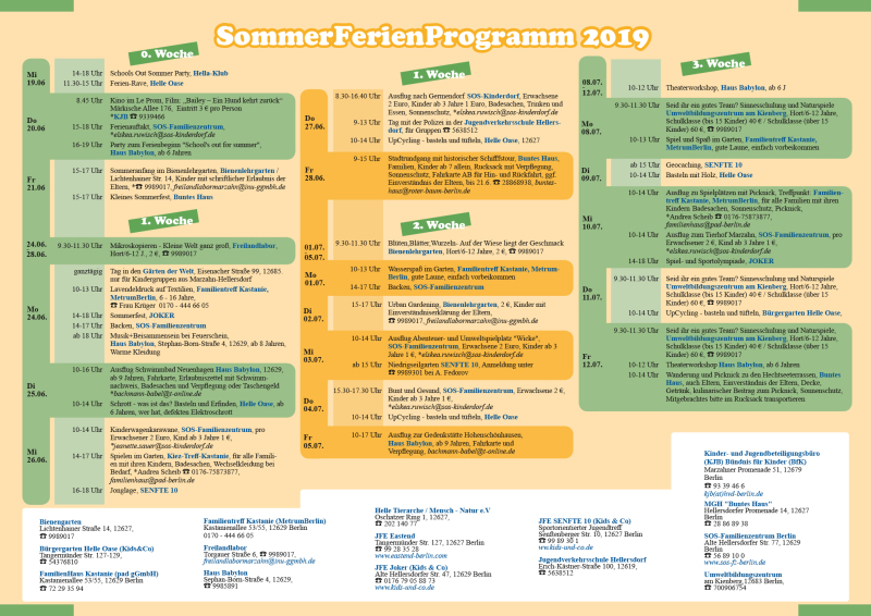 Sommerferienprogramm 2019