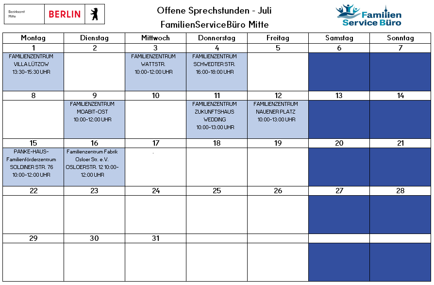 FSB Kalender Juli