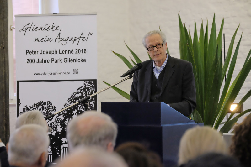 Eröffnung des Berliner Lenné-Jahr 2016 - Dr. Reinhard Baumgarten (Regionalmanagement Berlin SÜDWEST) stellt das Programm des Lenné Jahres 2016 vor