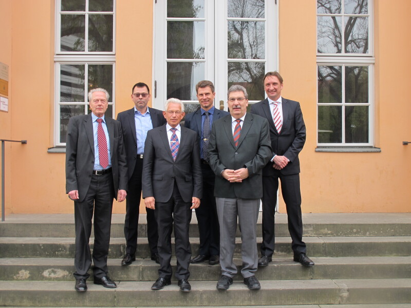 Gutshaus Steglitz: l.-r. Dr. Reinhardt Baumgarten, Thomas Herrmann, Norbert Kopp, Gernot Mann, Ralf Wieland, Michael Pawlik