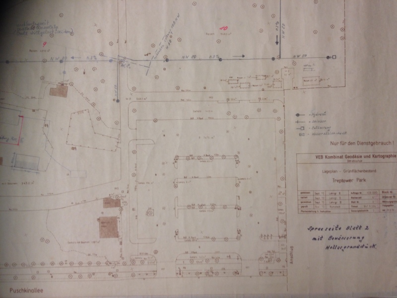 Bestandsplan des Rosengarten-Parkplatzes aus dem Jahr 1972