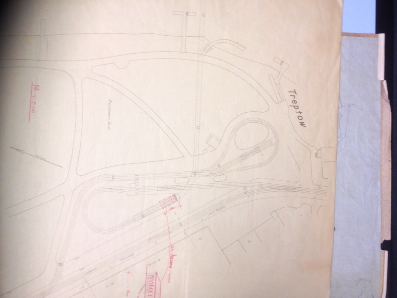 Lageplan 1932 mit Straßenbahnanlagen und Spreetunnel im Bereich des heutigen Zenner-Parkplatzes