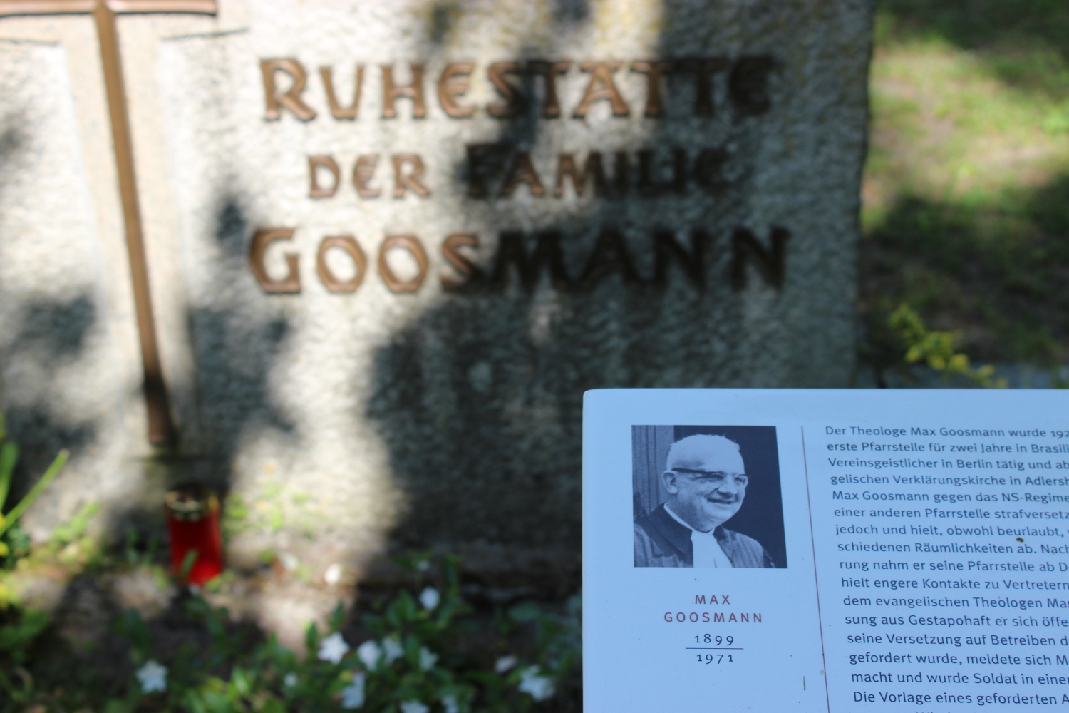 Friedhof Adlershof Grabstätte von Max Goosmann (1899-1971) – Pfarrer, Mitglied der “Bekennenden Kirche”