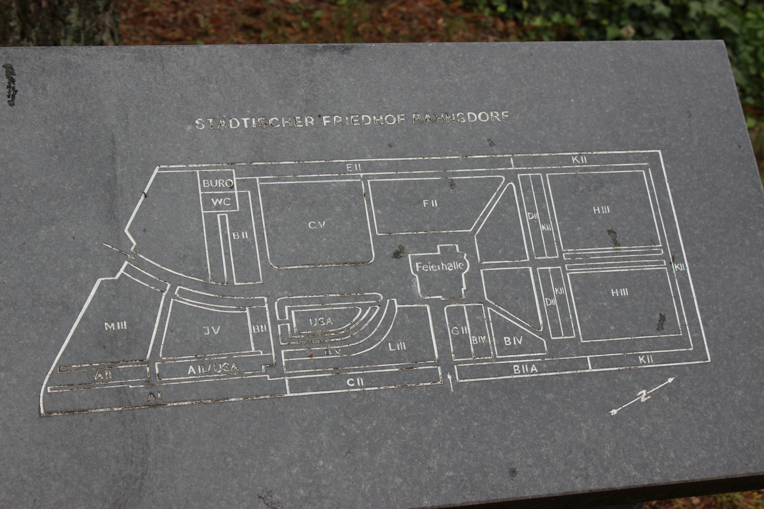Friedhof Rahnsdorf, Lageplan