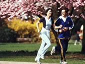 Laufen Jogger im Frühling