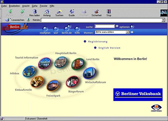 Screenshot Berlin.de Homepage 1998