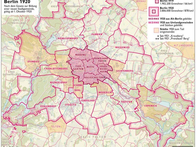 Karte: Groß-Berlin-Gesetz