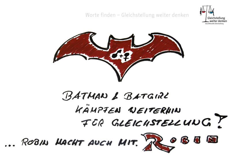 Gästebucheintrag: Batmansymbol "Batman & Batgirl kämpfen weiterhin für Gleichstellung" ... Robin macht auch mit."