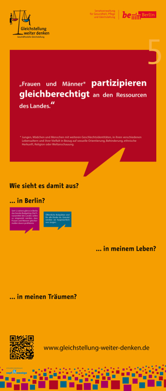 Plakat - der Leitsatz fünf in dem roten Dialograhmen mit unten stehenden Fragen 