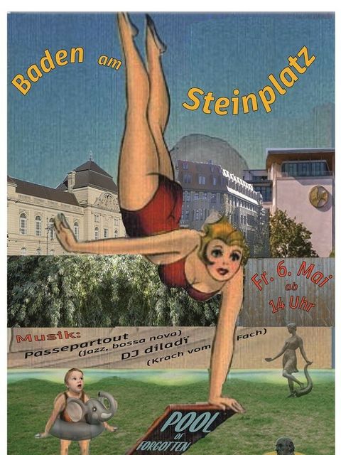 Schauplatz eines einmaligen Kunstevents und für einen Tag „Swimmingpool“: Der Steinplatz in Charlottenburg.