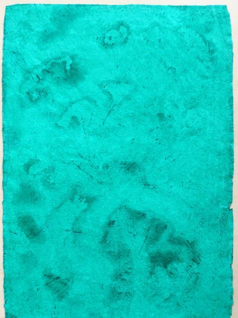Thomas P. Kausel: Green 7, 2011, Acryl und Öl auf Büttenpapier (Bild: BA Reinickendorf)