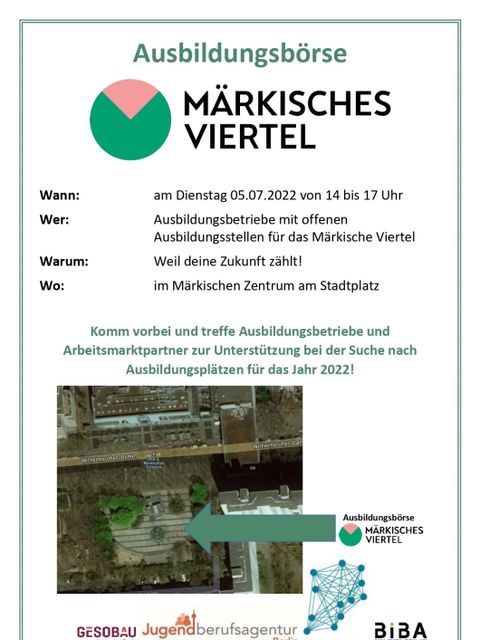 Flyer Ausbildungsbörse Märkisches Viertel (Bild: JBA Reinickendorf)