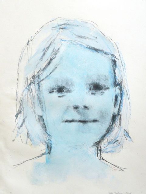 Ulli Beckers: Portrait Mädchen, 2016, Bleistift und Ölfarbe (Bild: BA Reinickendorf)