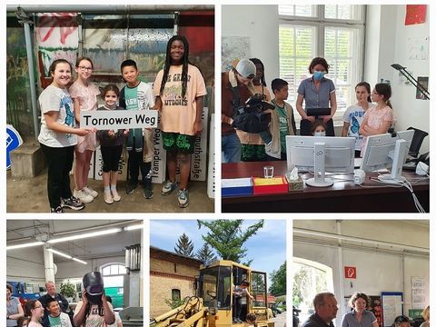 Zu Besuch bei Stadträtin Korinna Stephan: Mädchen und Jungen der Grundschule An der Peckwisch. (Bild: BA Reinickendorf)