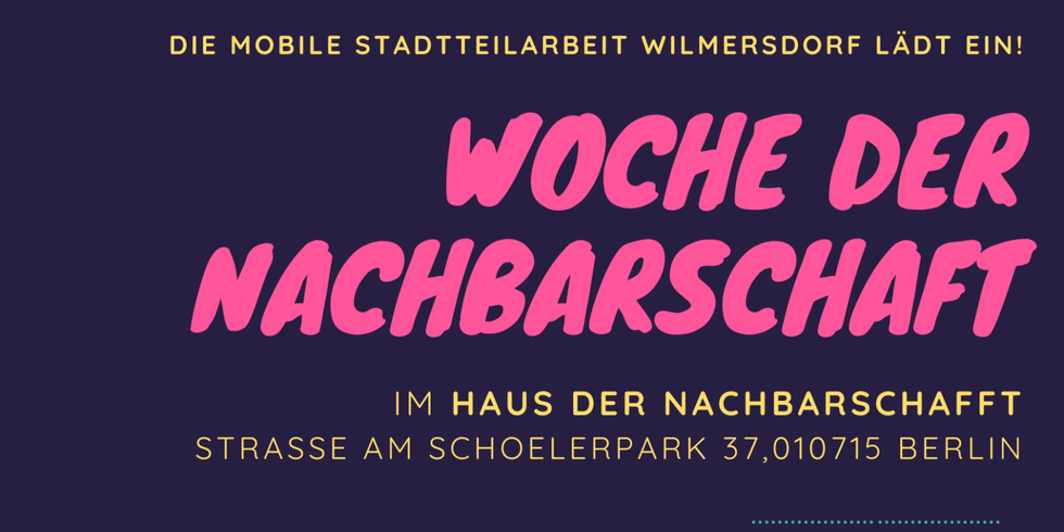Plakat der Woche der Nachbarschaft.