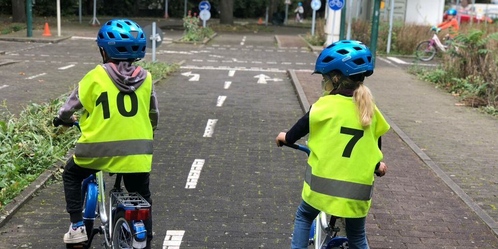 Kinder in der Jugendverkehrsschule.