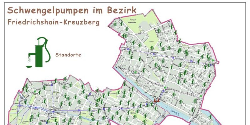 Übersicht Schwengelpumpen Stadtplan