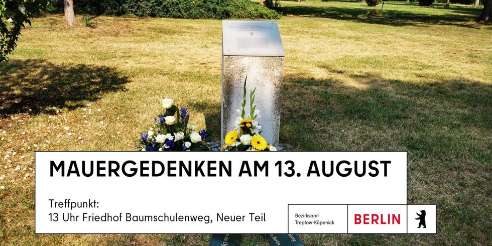 Stele zum Mauergedenken auf dem Friedhof Baumschulenweg
