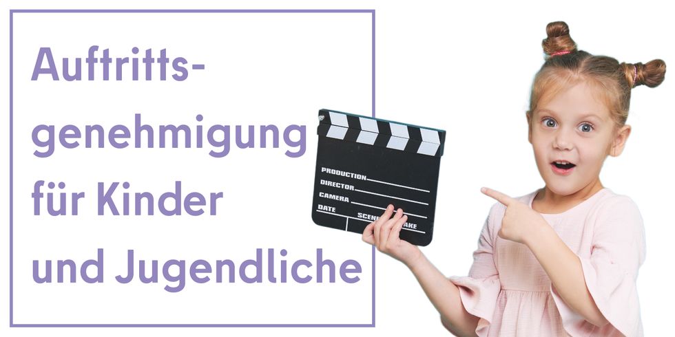 Funny smiling child girl hold film making clapperboard isolated on blue background. Little clipmaker, acting training. Funny face. Copy space for text