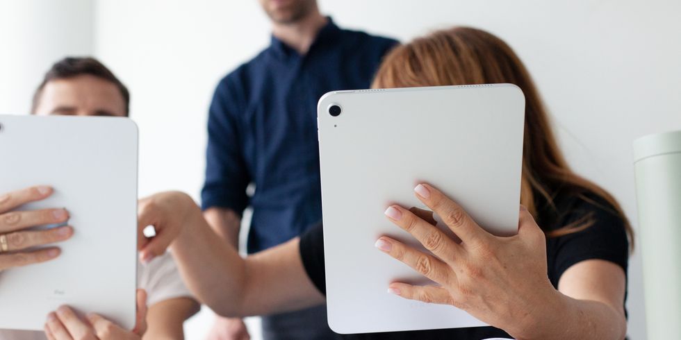 Teilnehmende am Tablet