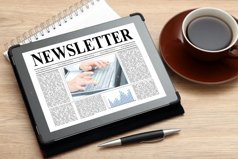 Newsletter auf einen Tablet