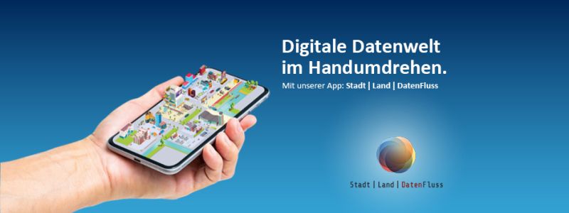 Banner Stadt. Land. Datenfluss