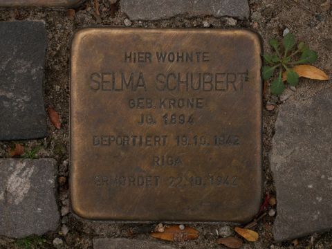 Stolperstein Selma Schubert, 25.08.2012