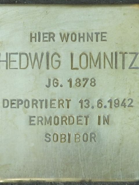 Stolperstein Hedwig Lomnitz, Foto:H.-J. Hupka