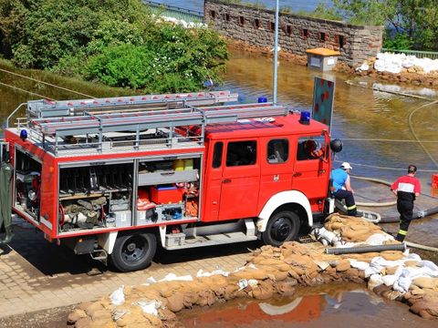 Feuerwehreinsatz beim Hochwasser