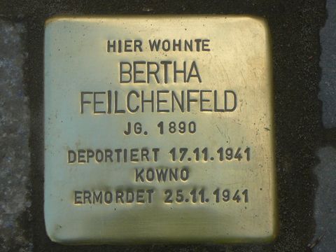 Bildvergrößerung: Stolperstein für Bertha Feilchenfeld