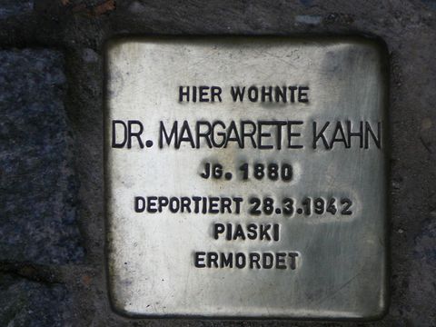 Stolperstein für Dr. Margarete Kahn
