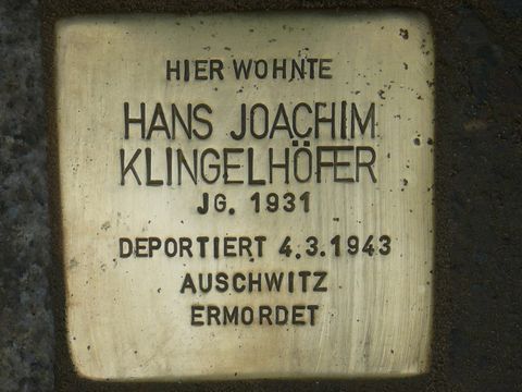 Stolperstein für Hans Joachim Klingelhöfer