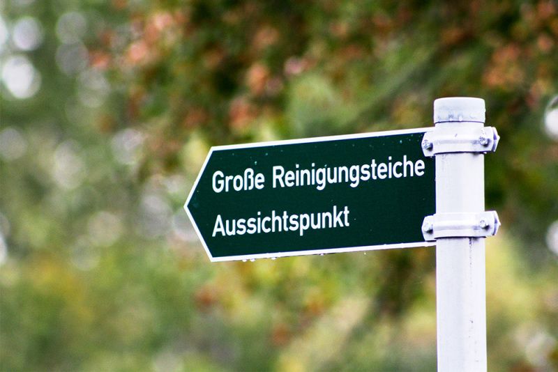Enlarge photo: Signpost in the Hobrechtswald, 2012