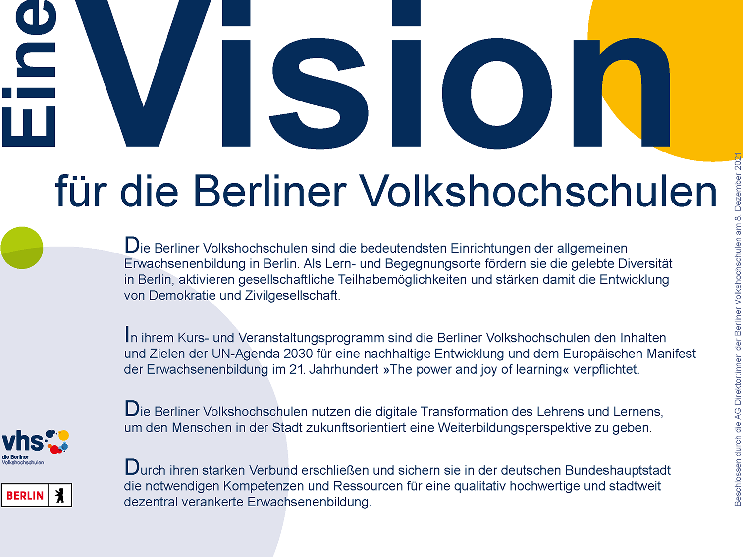 Vision für die Berliner Volkshochschulen 