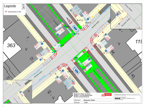 Bildvergrößerung: Verkehrszeichenplan Antwerpener Straße / Brüsseler Straße