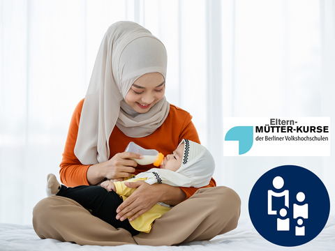 Junge Muslima mit Baby