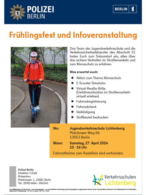 Plakat - Frühlingsfest und Infoveranstaltung am 27.04.2024