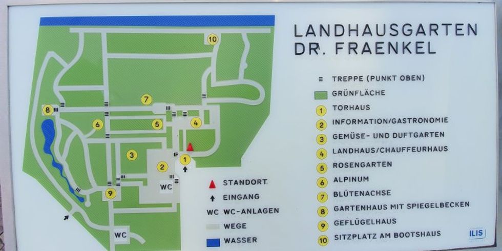 Übersichtstafel vom Landhausgarten Dr. Fraenkel