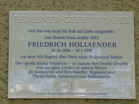 Gedenktafel für Friedrich Hollaender, 18.6.2009, Foto: KHMM