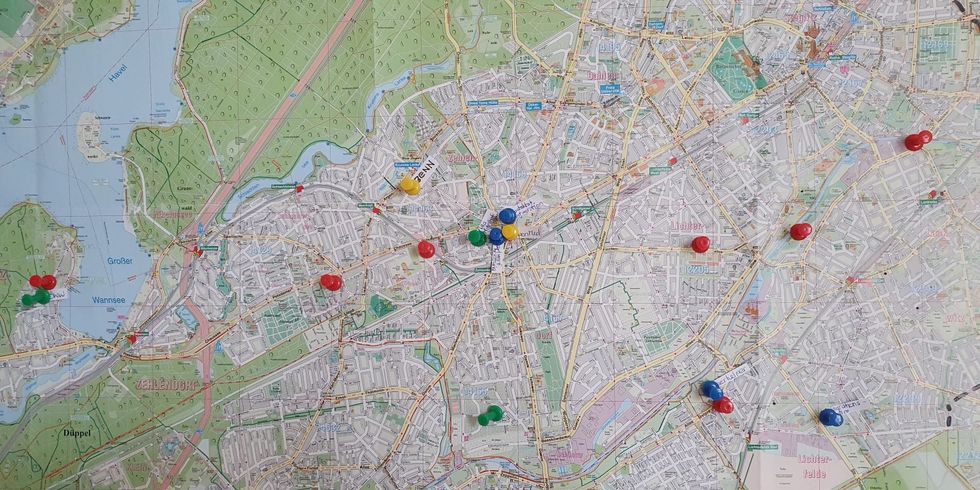 Foto Karte Steglitz-Zehlendorf mit Pins