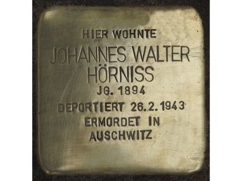Stolperstein Johannes Walter Hörniss