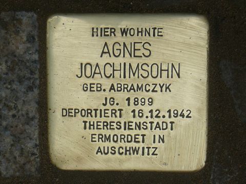 Stolperstein für Agnes Joachimsohn