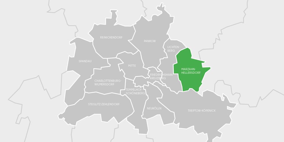 Berlin Karte Bezirk Marzahn-Hellersdorf