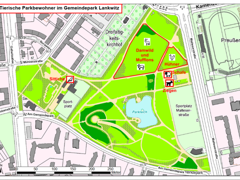 Bildvergrößerung: Karte des Gemeindeparks Lankwitz
