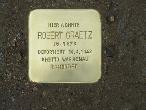 Stolperstein Robert Graetz, Foto: F. Siebold